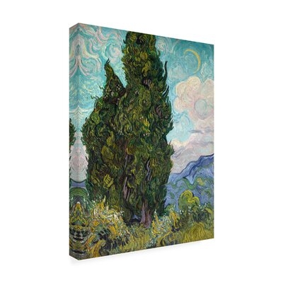 Van Gogh 'Cypresses 1889' Canvas Art - Image 0