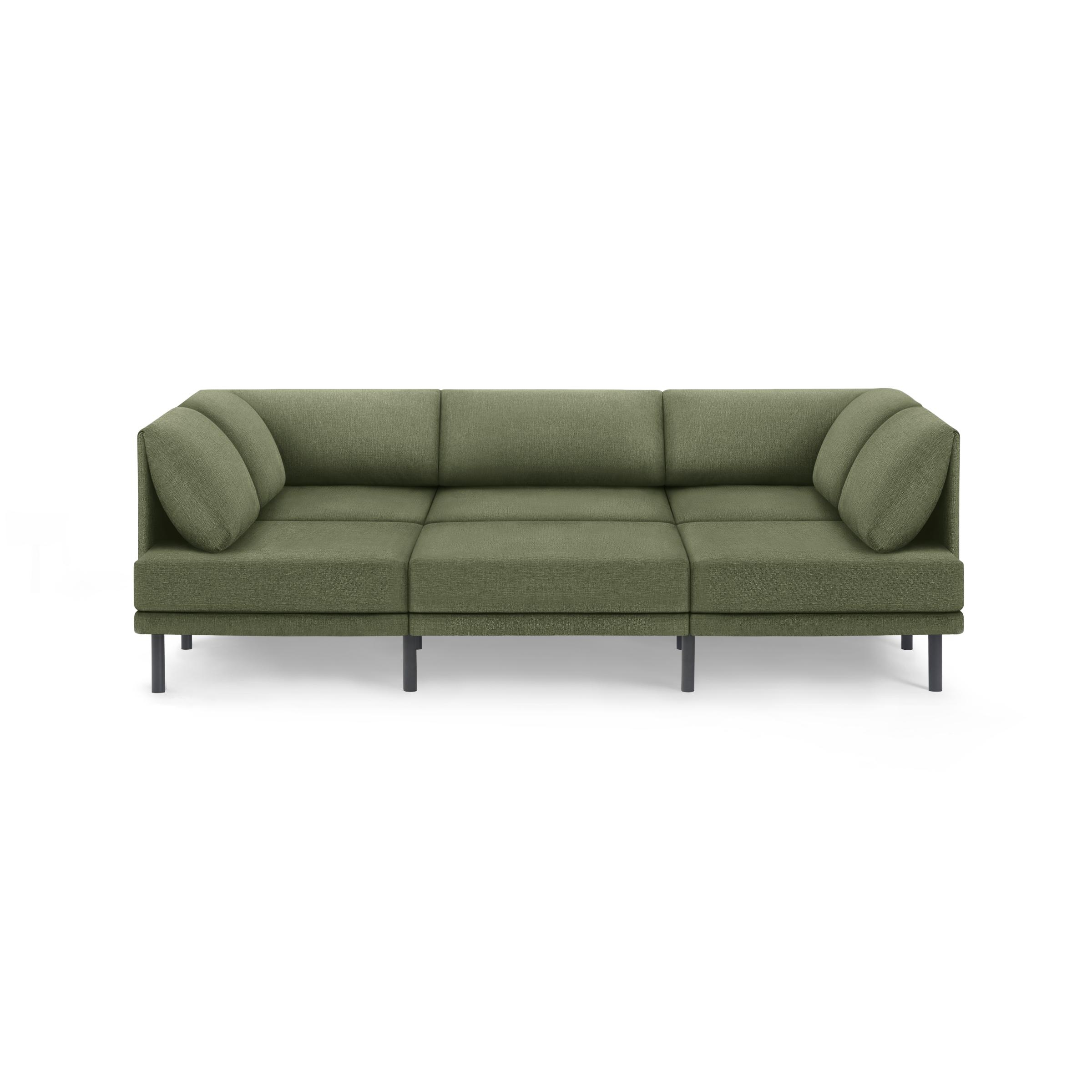 Range 6-Piece Open U Sectional Lounger in Moss Green - Image 0