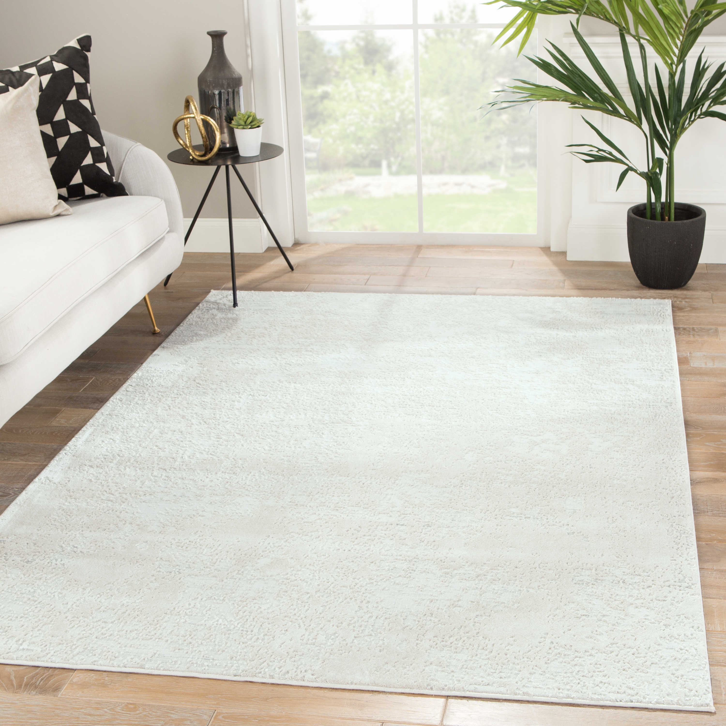Orianna Abstract Ivory/ Silver Runner Rug (2'6"X8') - Image 4