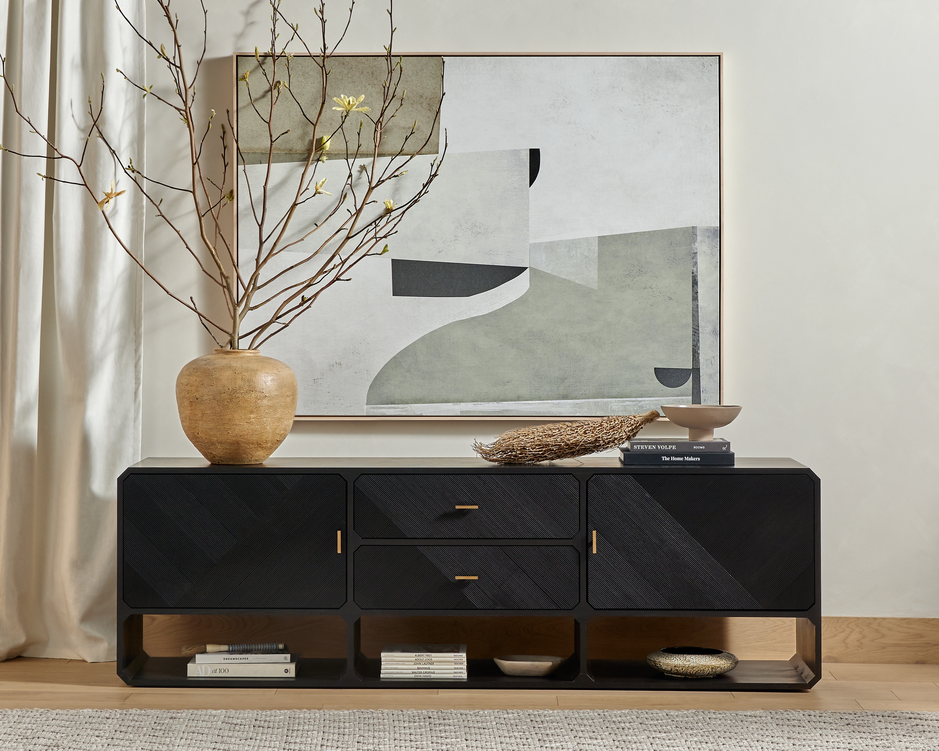 Caspian Media Console-Black Ash - Image 14