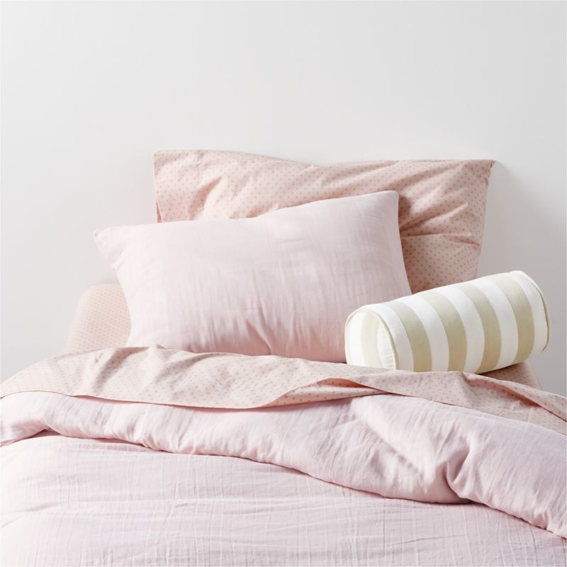 Supersoft Lilac Rose Organic Cotton Gauze Kids Pillow Sham - Image 1