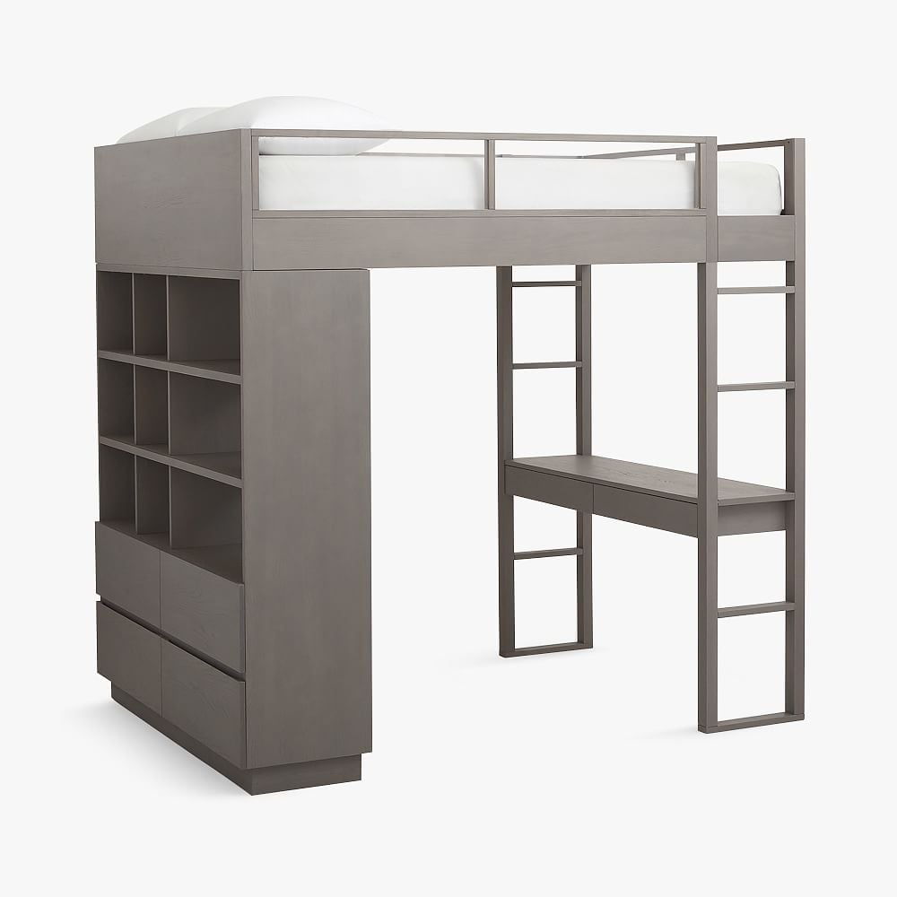 Bowen Loft Bed, Full, Charcoal Pebble, In-Home - Image 0