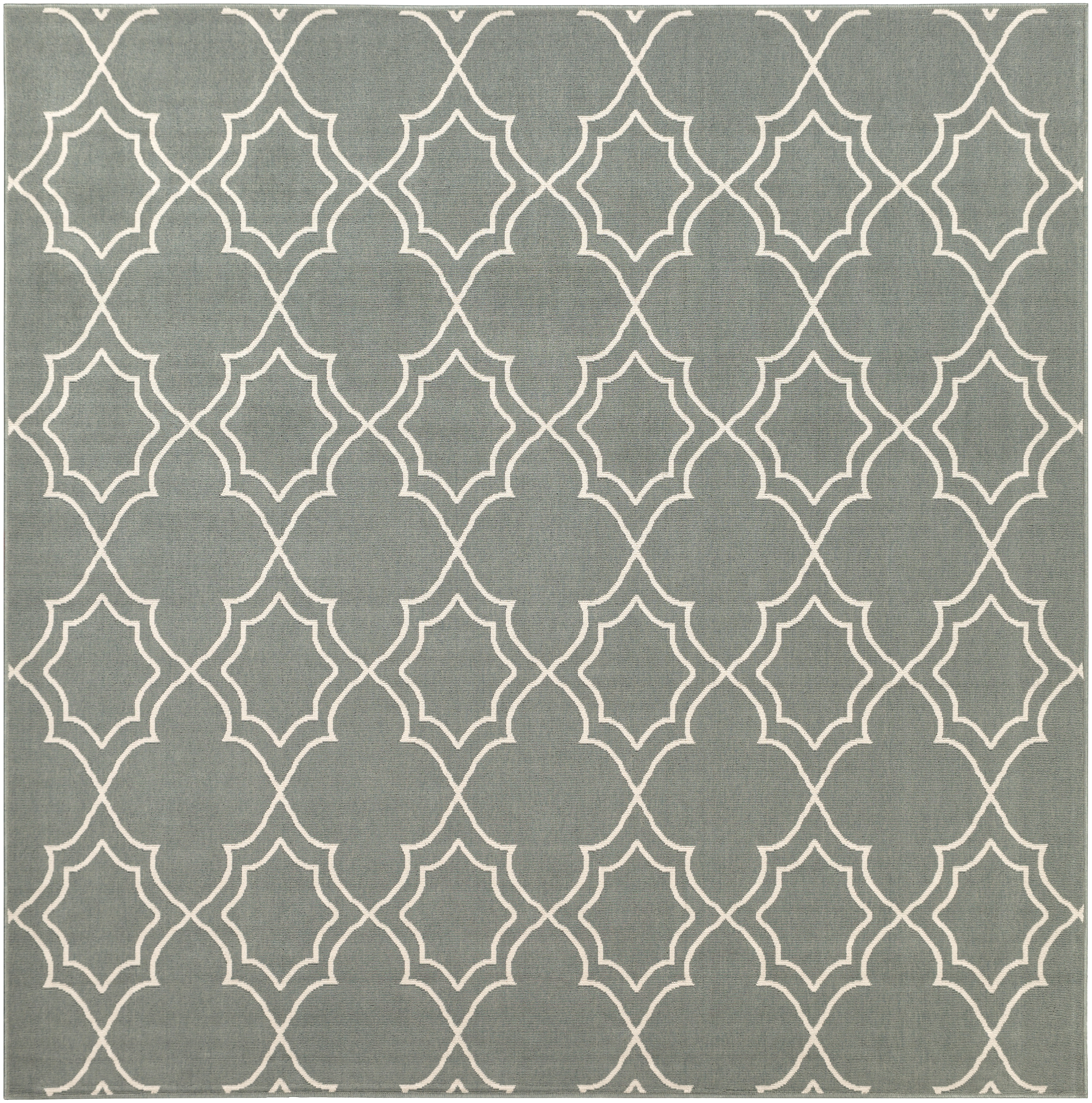 Alfresco Gray Outdoor 8'10" x 8'10" Machine Woven Rug - Image 0