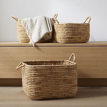 Woven Seagrass Basket, Small Hamper, Natural - Image 2