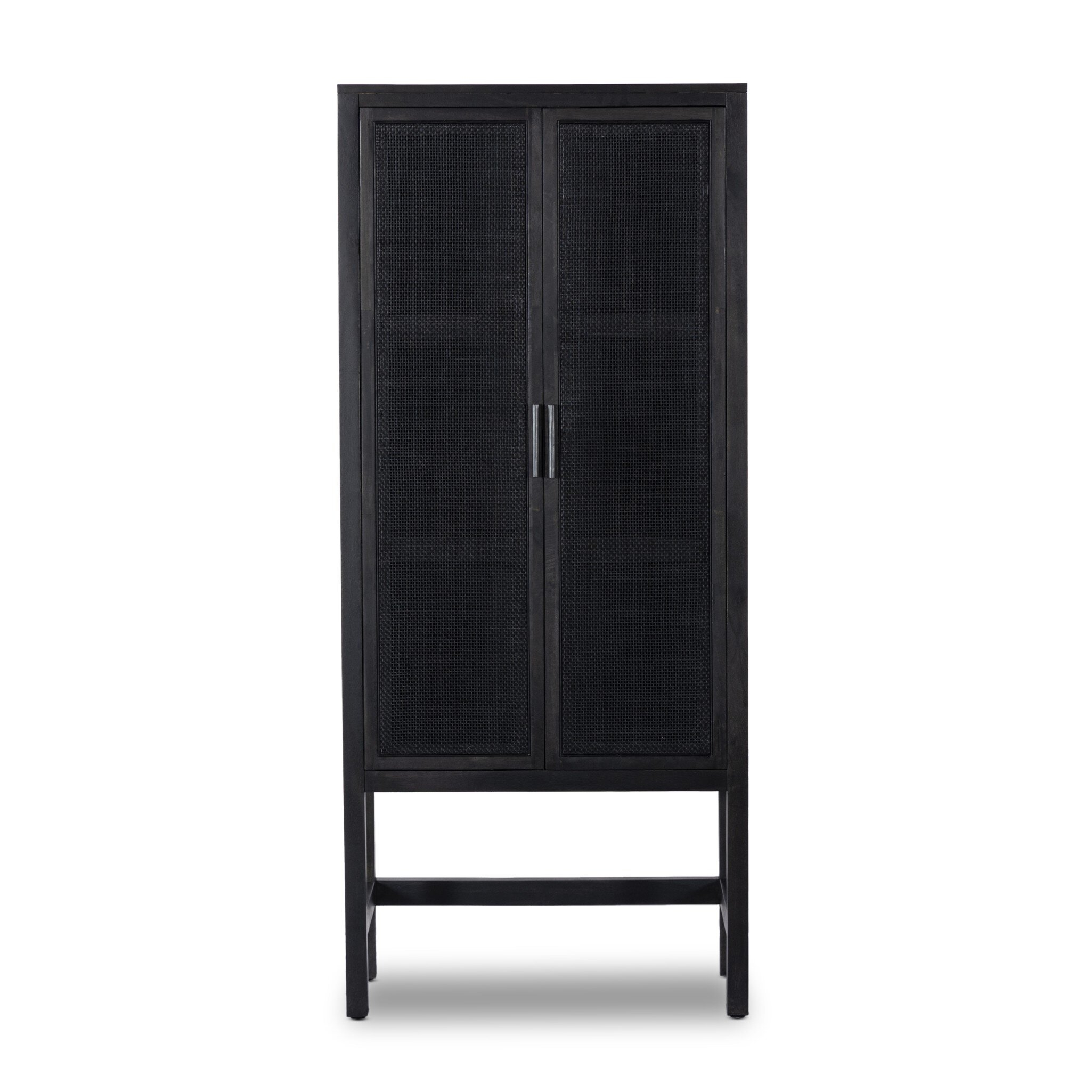 Caprice Narrow Cabinet - Black Natural Cane - Image 2