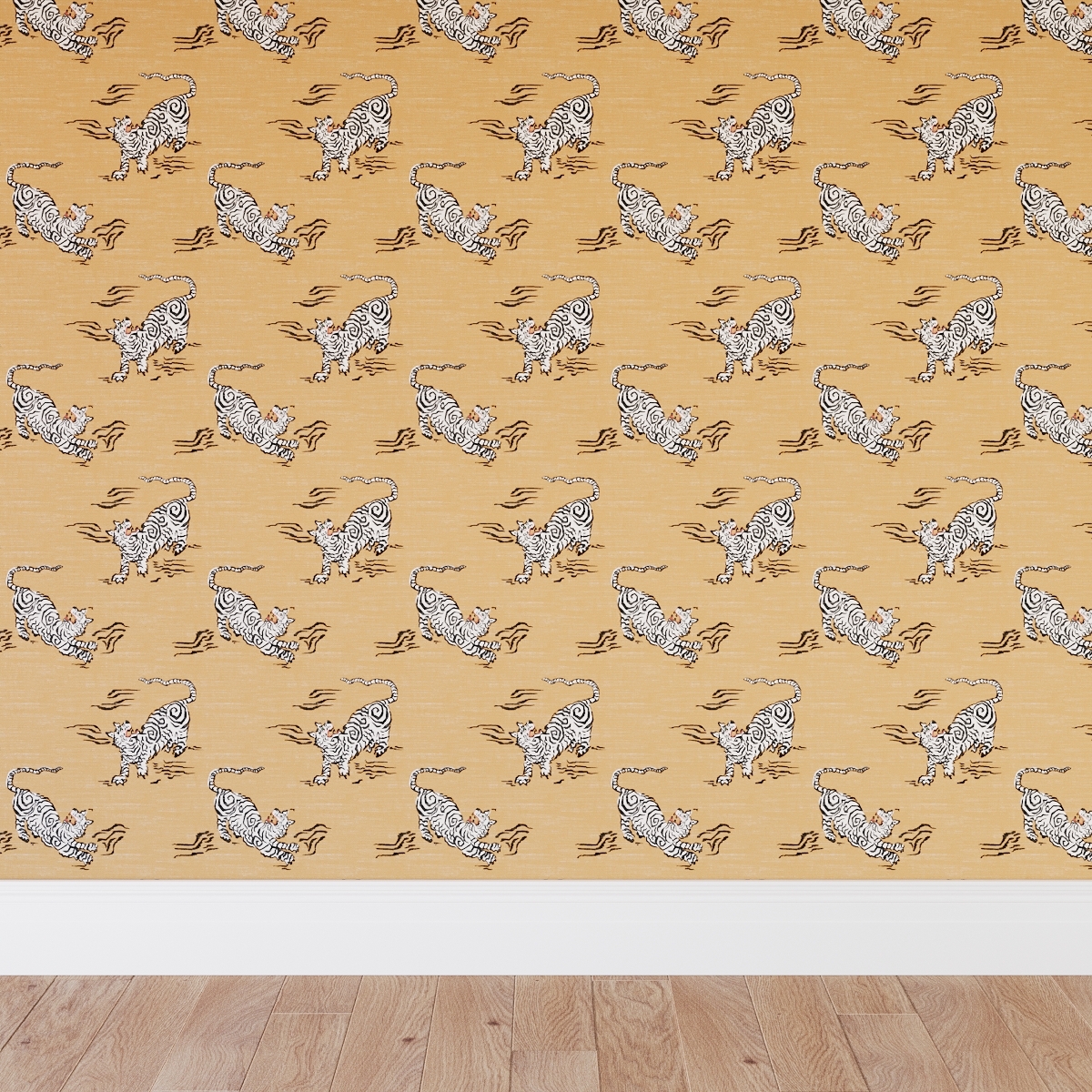 Peel and Stick Wallpaper Roll, Dijon Tigresse - Image 0
