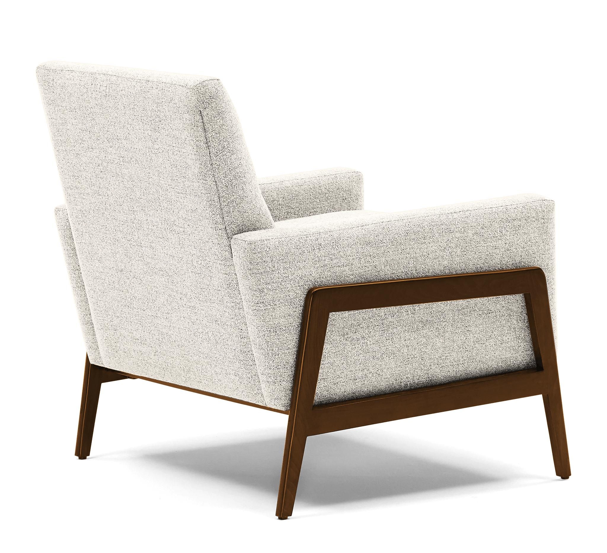 White Clyde Mid Century Modern Chair - Tussah Snow - Mocha - Image 3