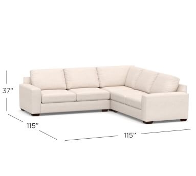 Big Sur Square Arm Upholstered 3-Piece L-Shaped Corner Sectional - Image 1