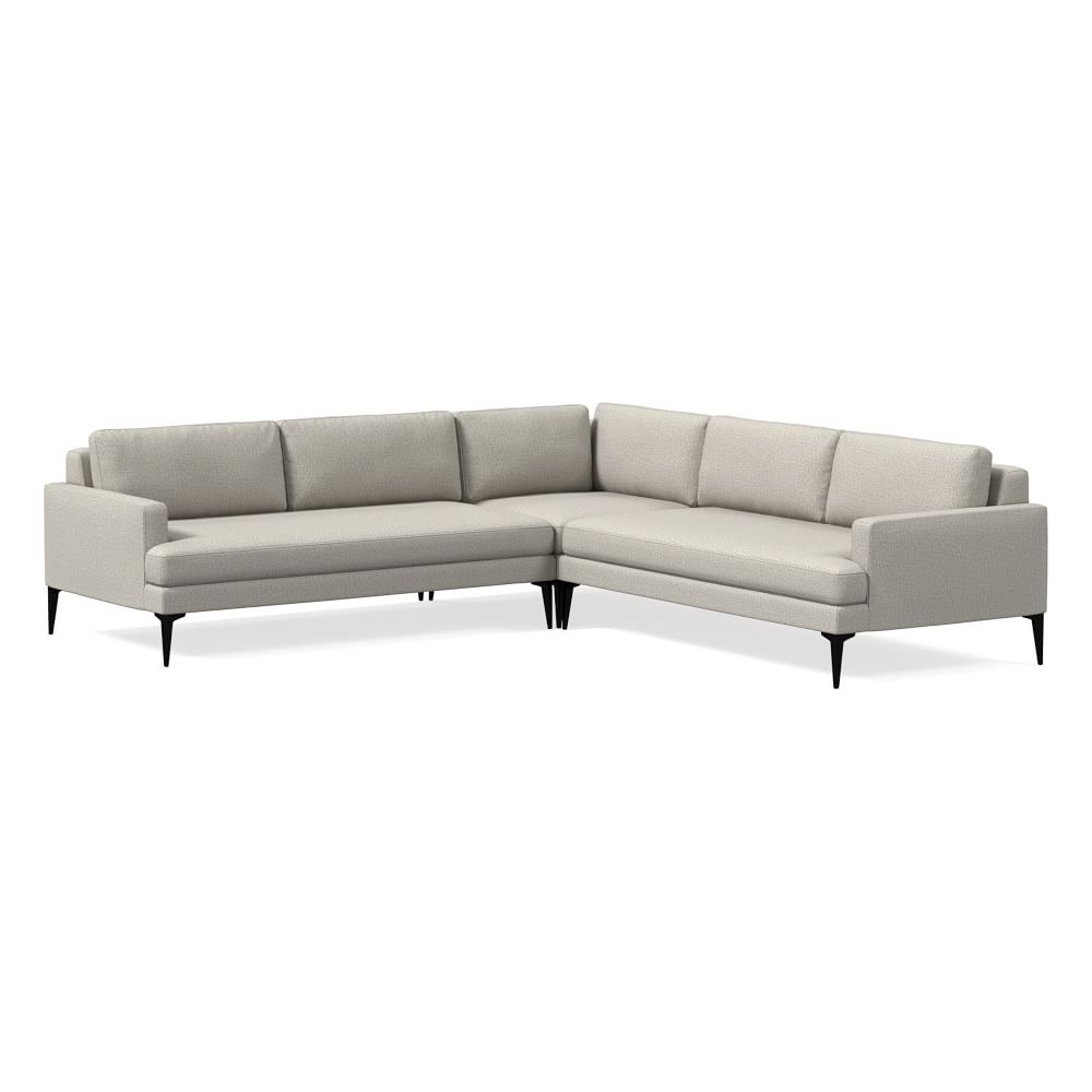 Andes Sectional Set 03: Left Arm 2.5 Seater Sofa, Corner, Right Arm 2.5 Seater Sofa, Poly , Performance Twill, Dove, Dark Pewter - Image 0
