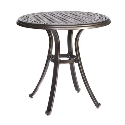 Bistro Table, Square Cast Aluminum Round Outdoor Patio Dining Table 28" Dia X 28.6" Height - Image 0