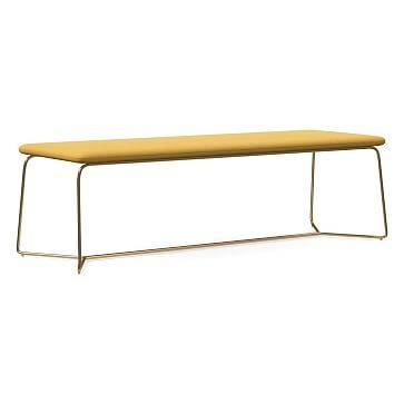 Slope Dining Bench, Twill, Sand, Charcoal - Image 1