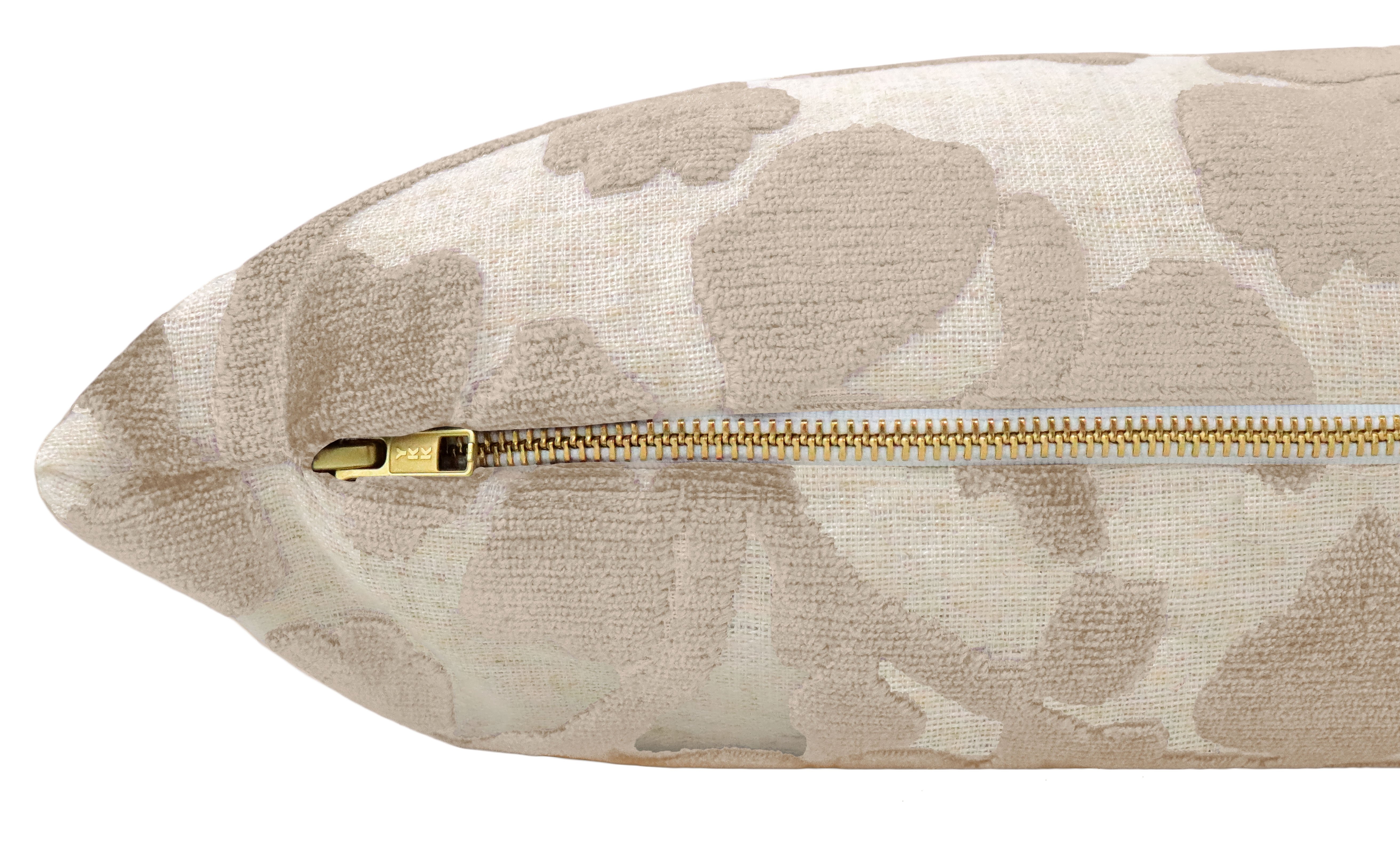 THE XL LUMBAR :: BLOSSOM CUT VELVET // STONE - 14" X 48" - Image 3