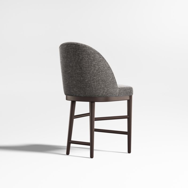 Ana Charcoal Counter Stool with Brown Wood Legs - Image 4