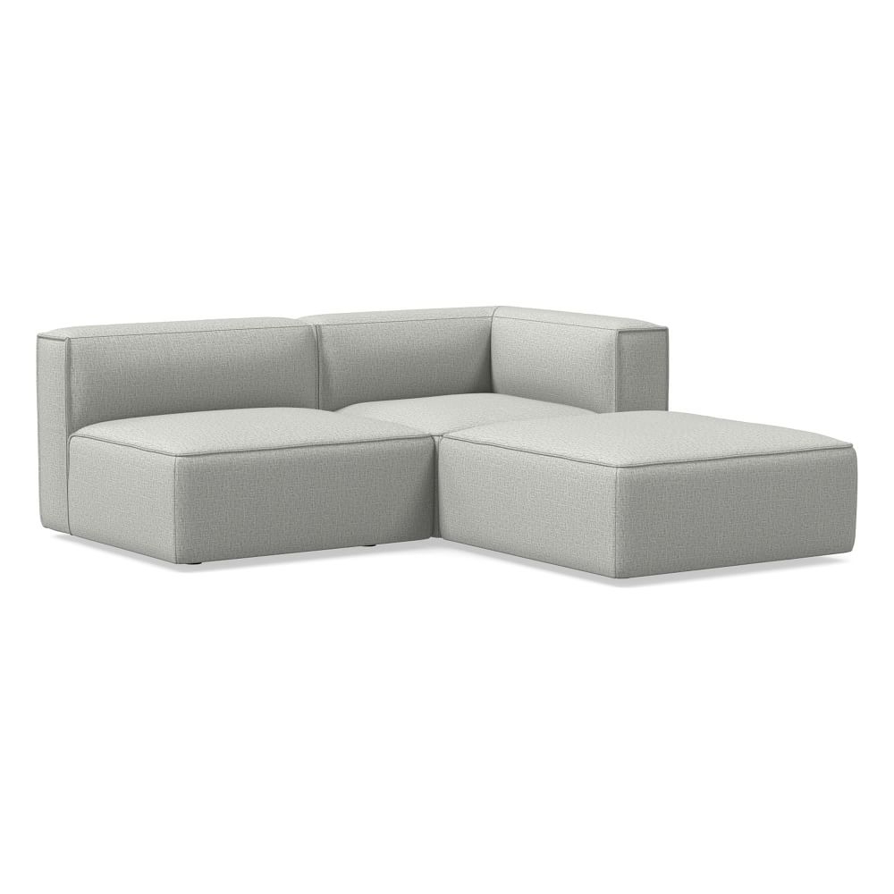 Remi Modular 70" 3-Piece Sectional, Deco Weave, Pearl Gray - Image 0