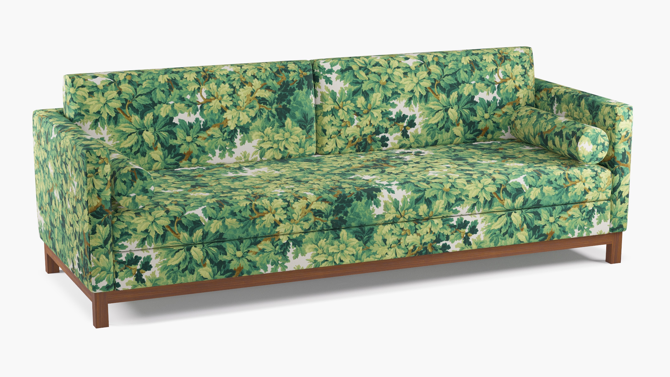 Tailored Tuxedo Sofa, Verdure Bois De Chene, Walnut Wood Rail - Image 1