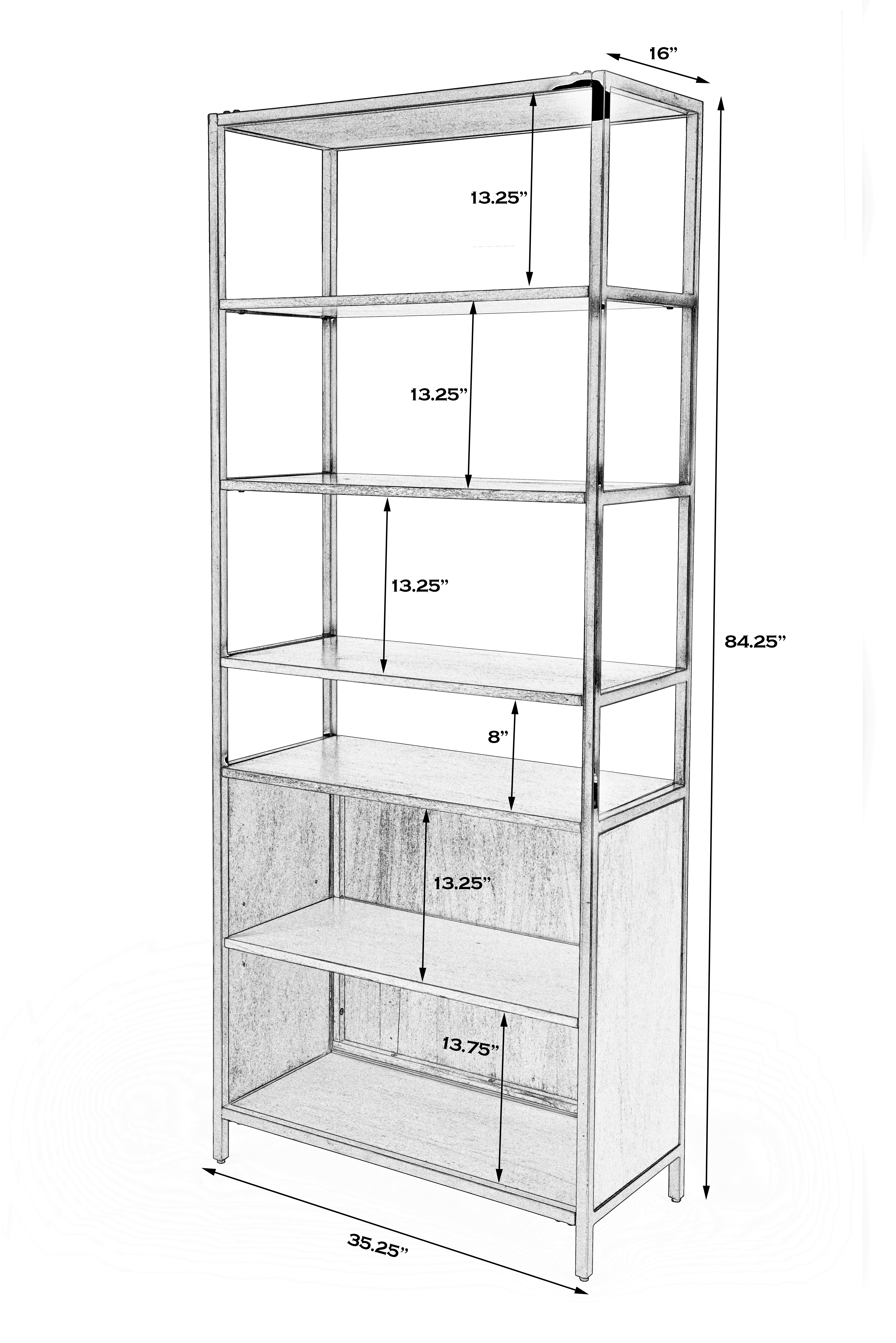 Hans Natural Rustic Finish Bookcase - Image 2
