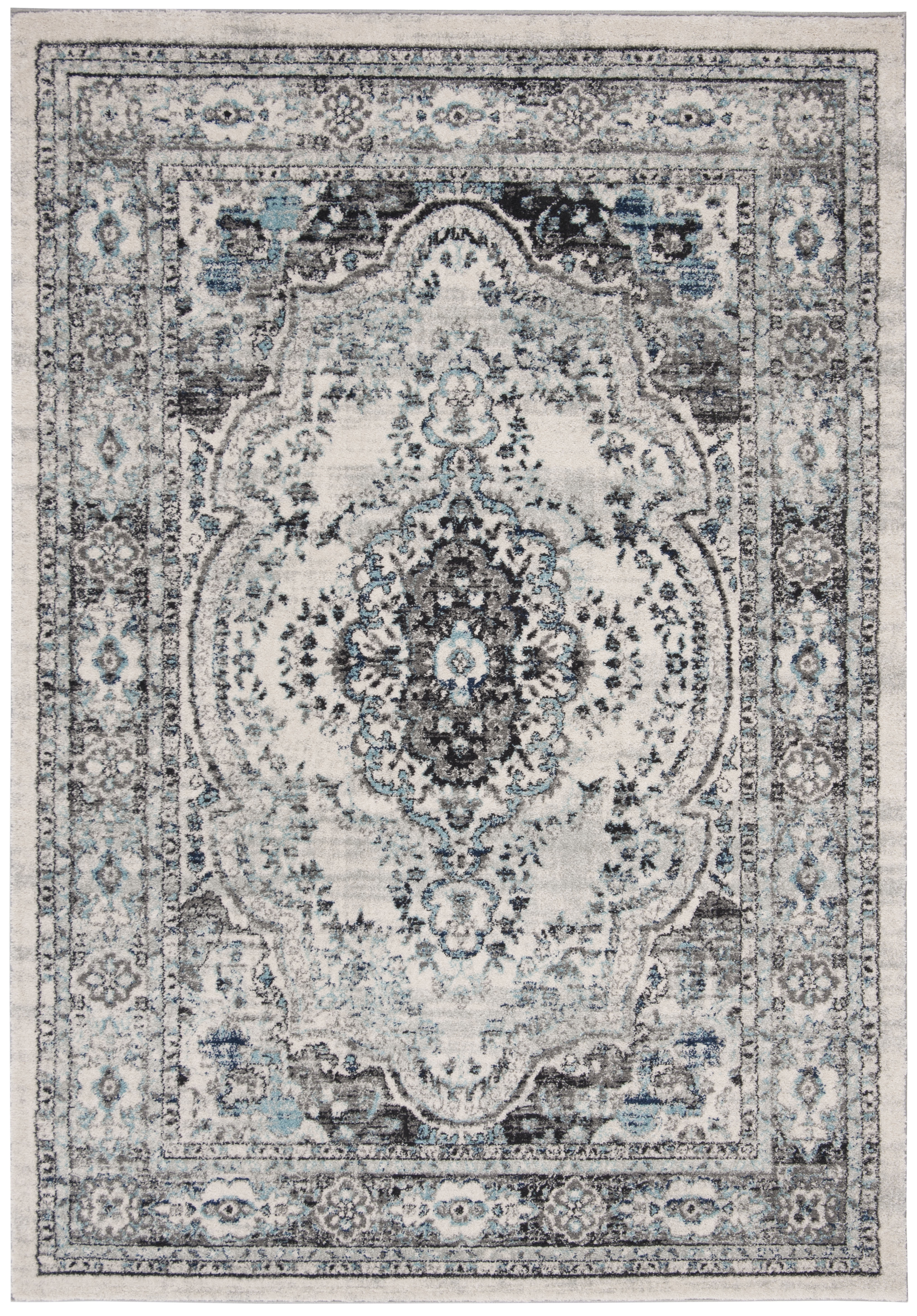 Arlo Home Woven Area Rug, MAD926F, Light Grey/Blue,  5' 3" X 7' 6" - Image 0