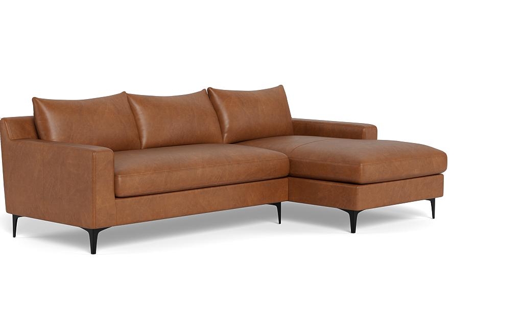 Sloan Leather Right Chaise Sectional - Image 1