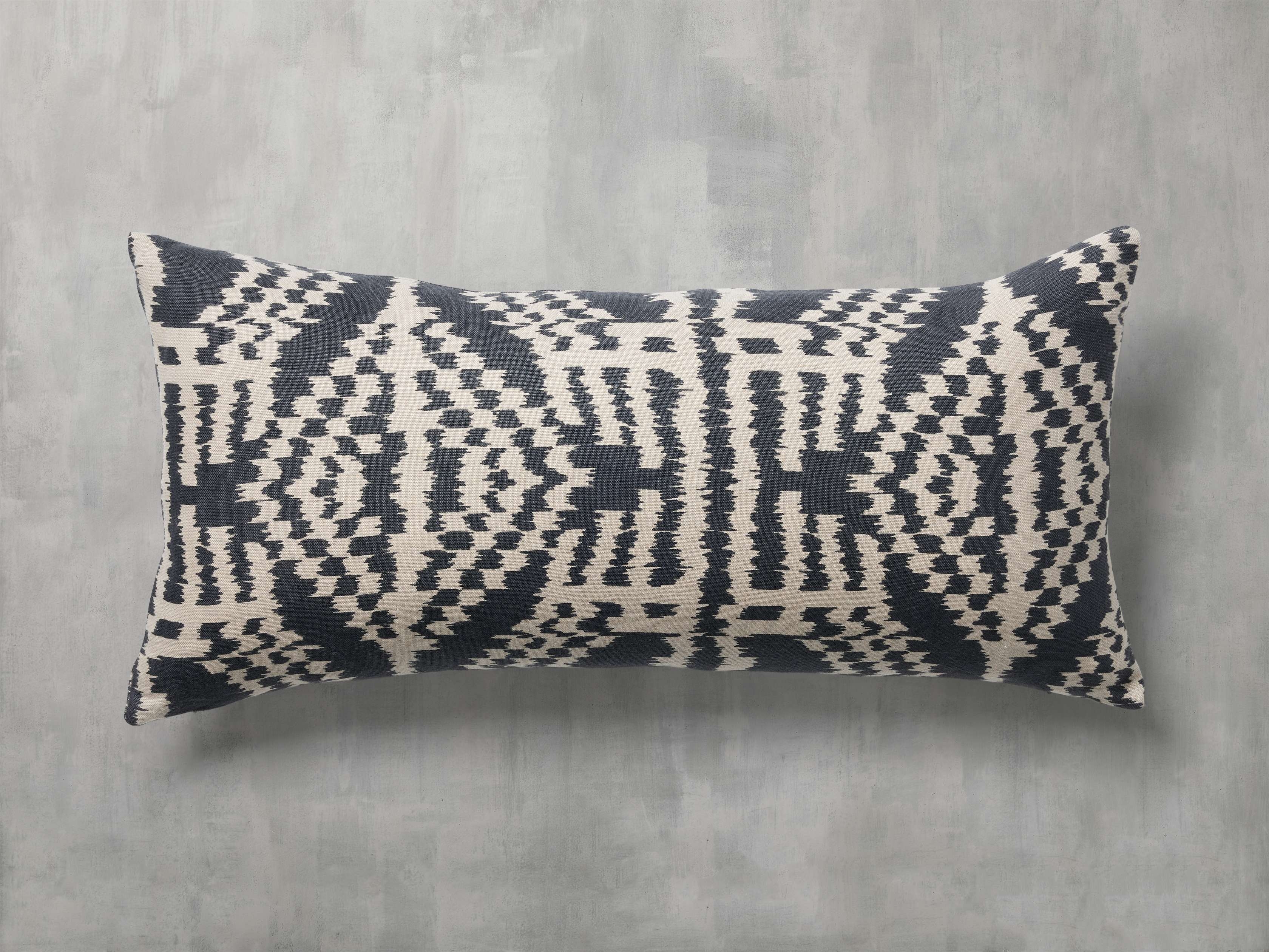 Akari Lumbar Pillow in Cotton Gray  Charcoal - Image 0