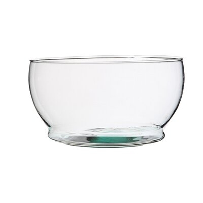 Bowl Shaped Clear Recycled Glass Vase - Round - Image 0