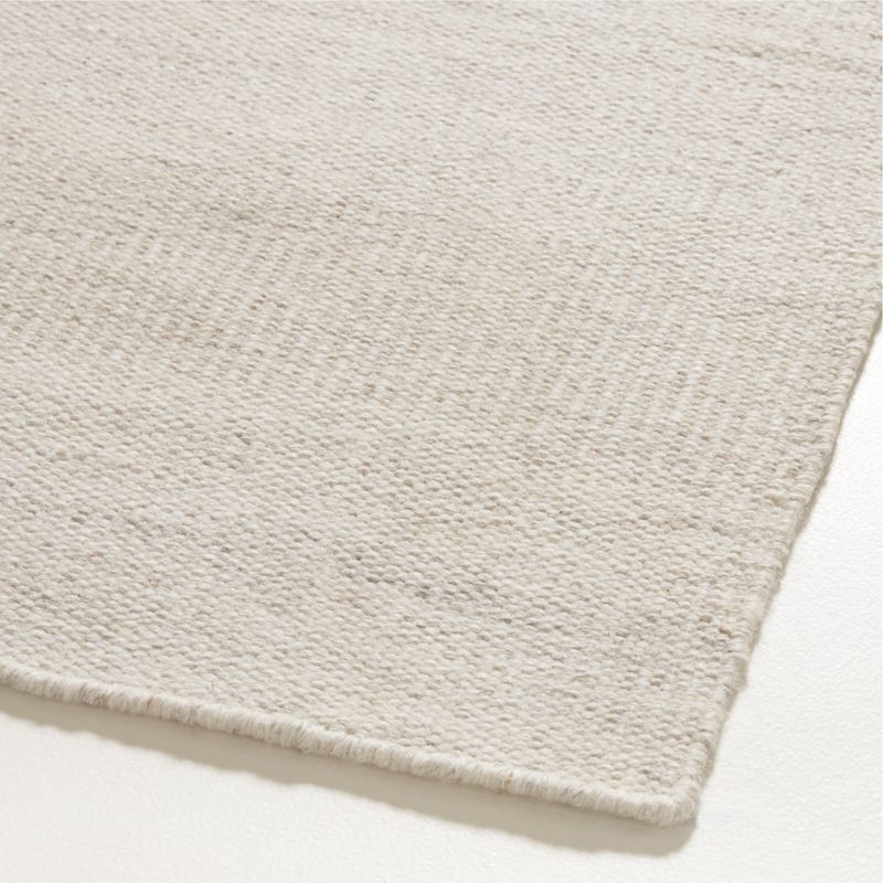 Newport Performance Wool-Blend Handwoven Dove White Area Rug 6'x9' - Image 2