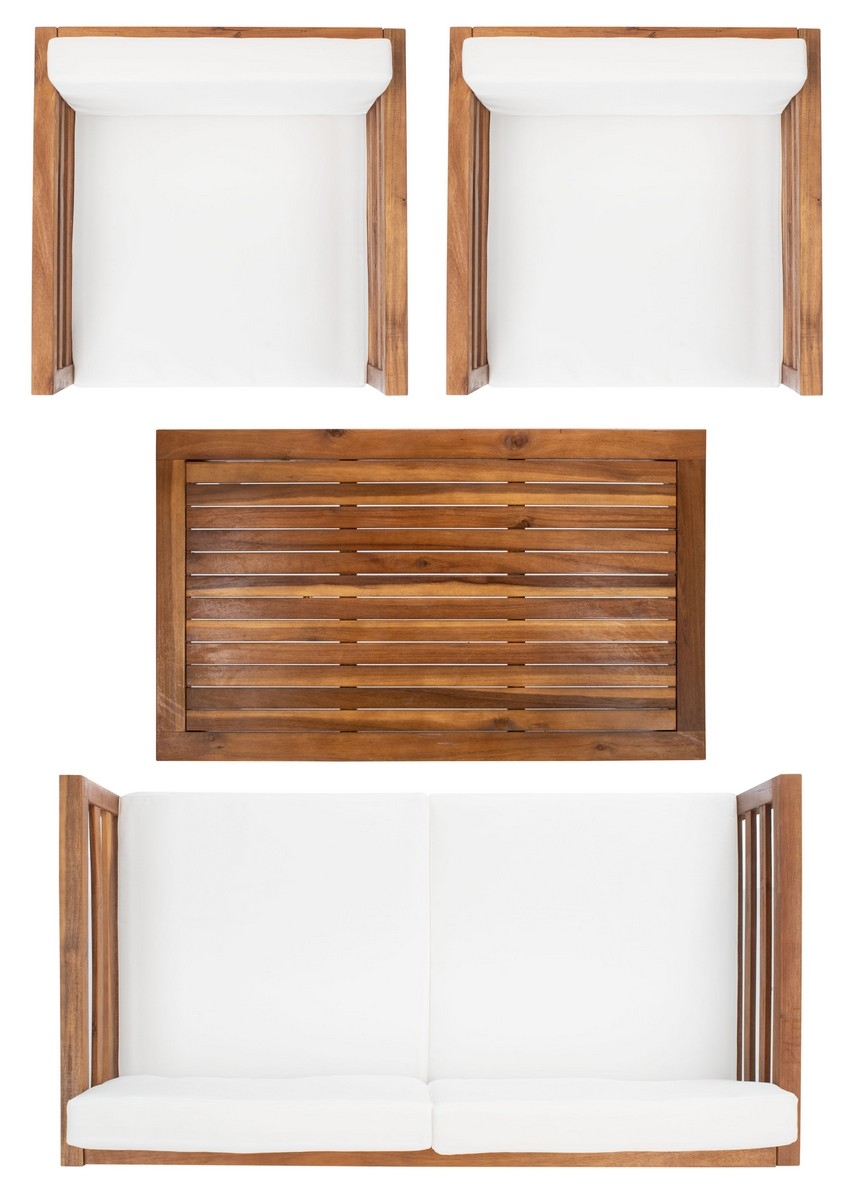 Kinnell 4 Pc Outdoor Living Set - Natural/Beige - Safavieh - Image 5