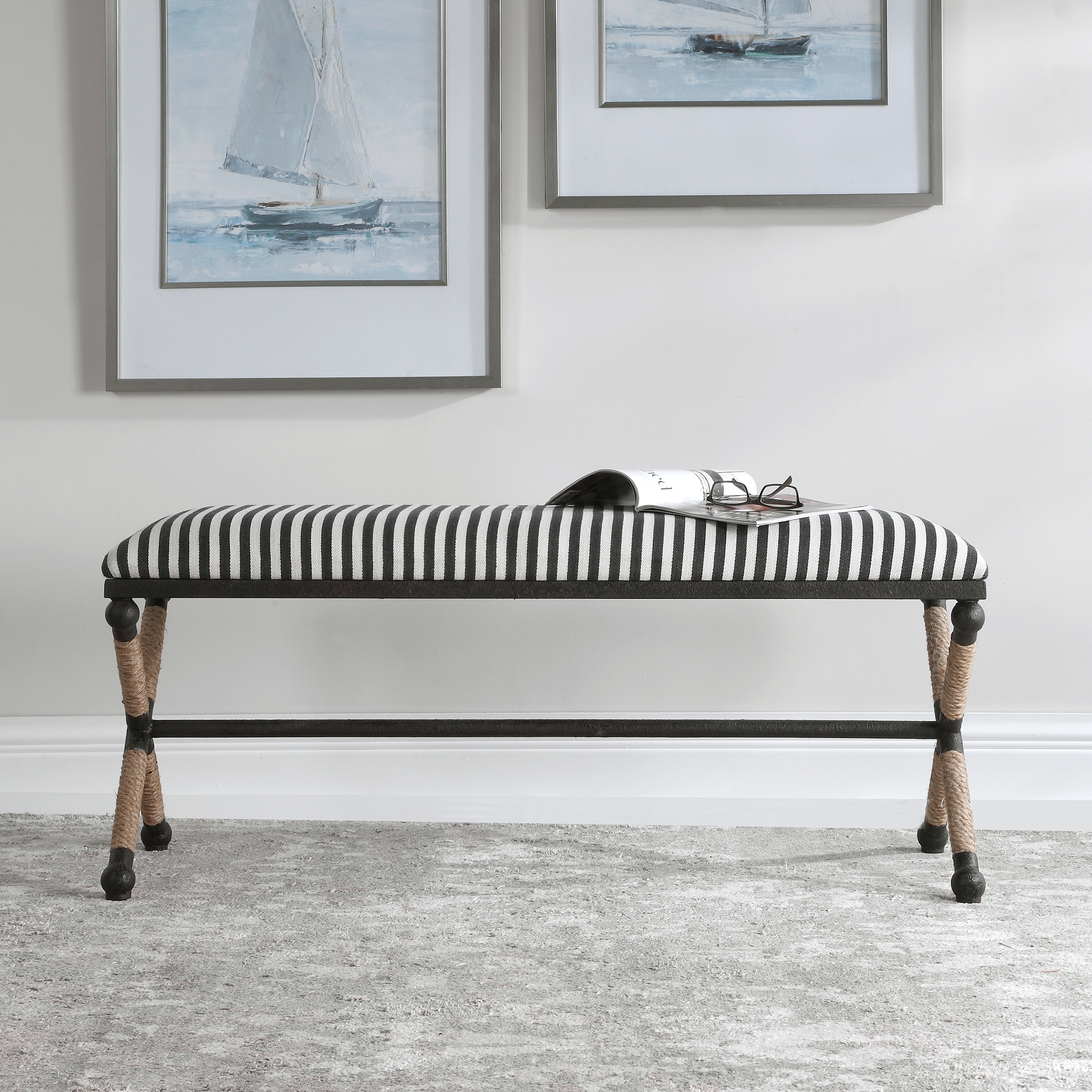 Braddock Striped Bench - Image 4