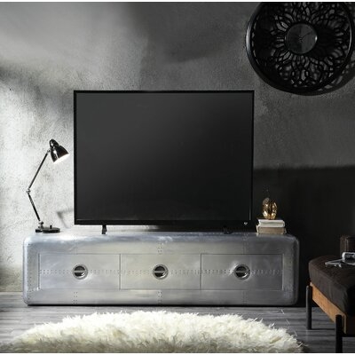 Patchwork Gold Aluminum Frame 3-drawer Tv Stand - Image 0