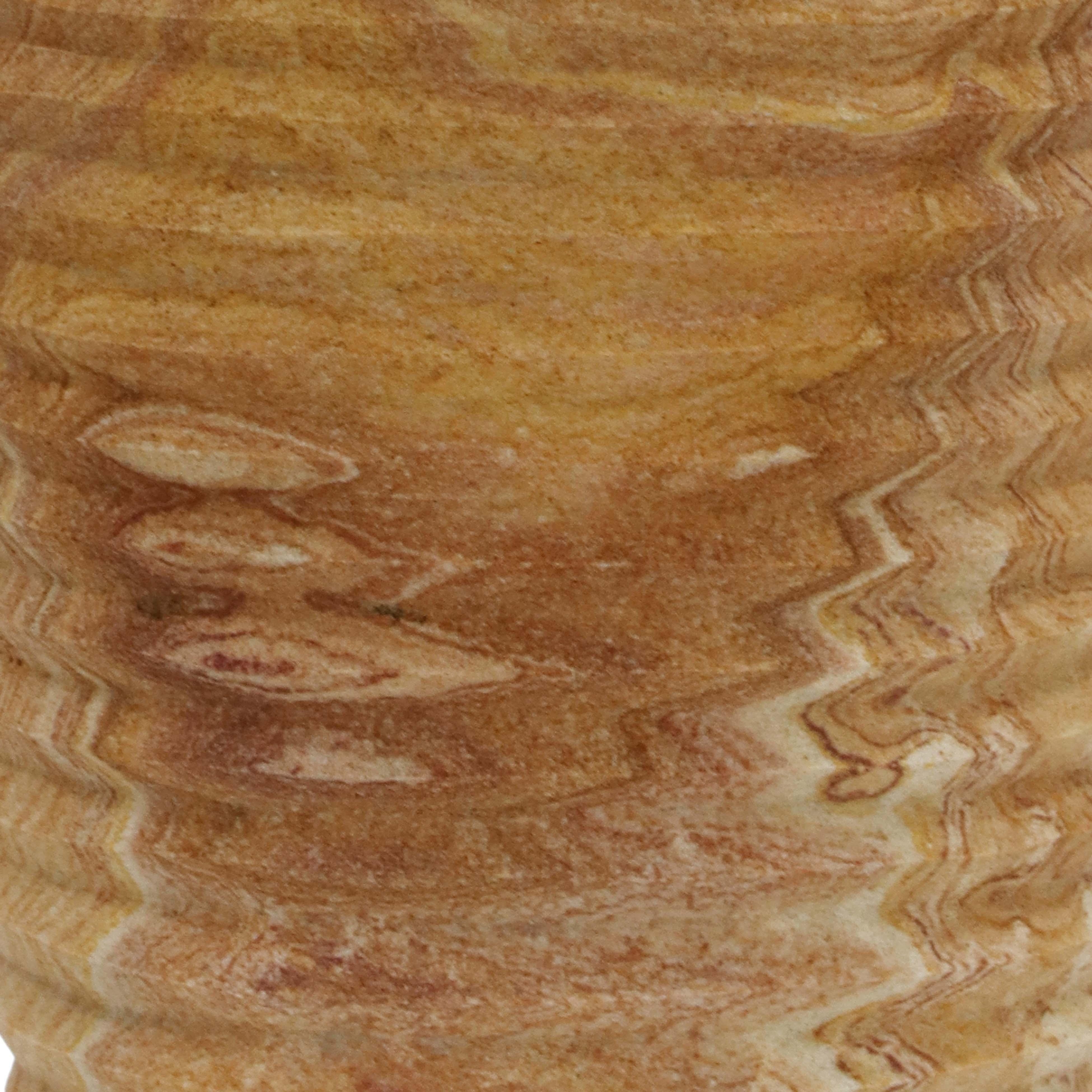 Saava Ribbed Stone Vase in Sandstone - Image 3