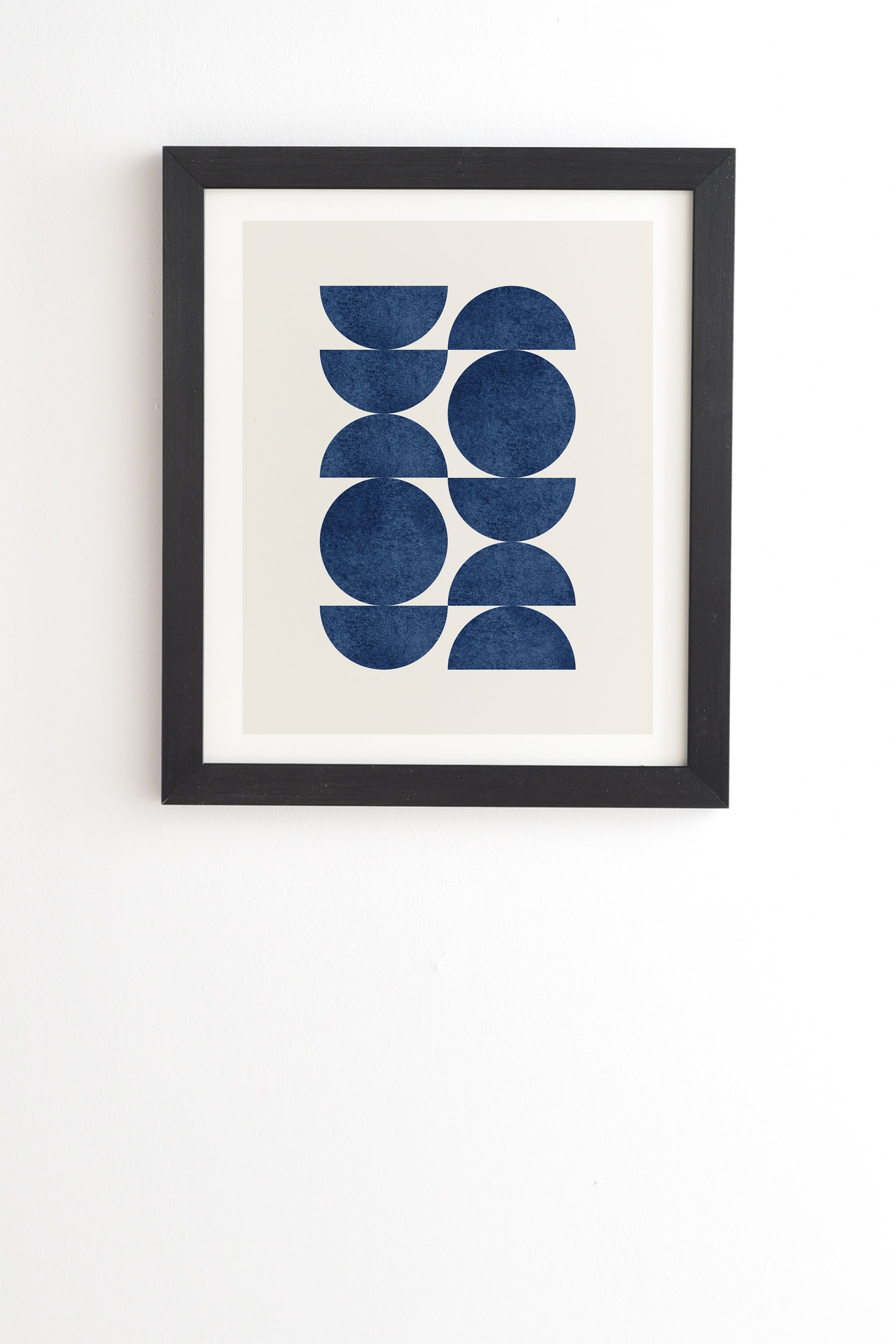 Blue Navy Retro Scandinavian Mid Century by MoonlightPrint - Framed Wall Art Basic Black 30" x 30" - Image 0