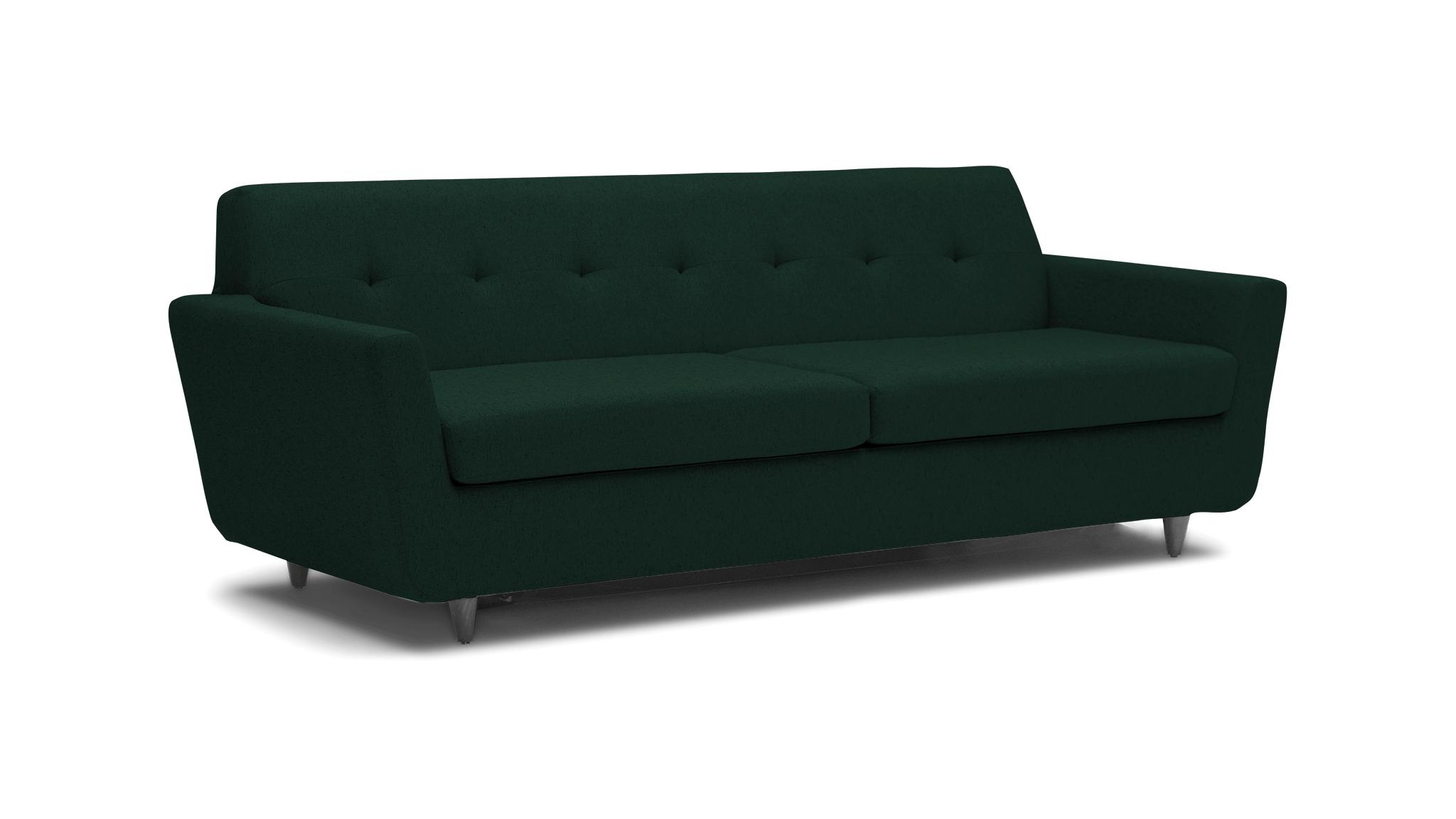 Green Hughes Mid Century Modern Sleeper Sofa - Royale Evergreen - Mocha - Image 1