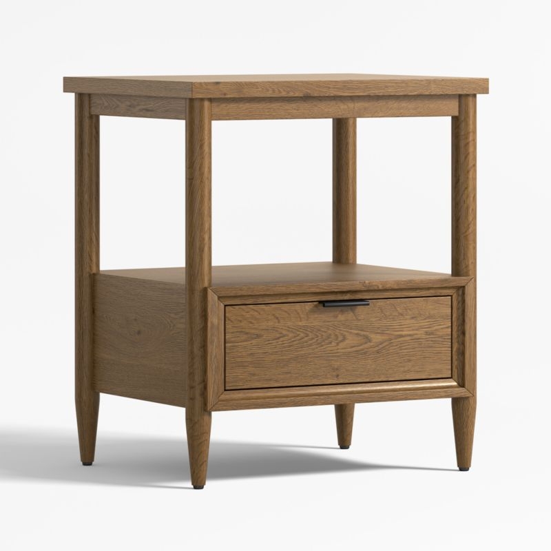 Bodie Flax Brown Medium Wood Kids Nightstand with Drawer - Image 1