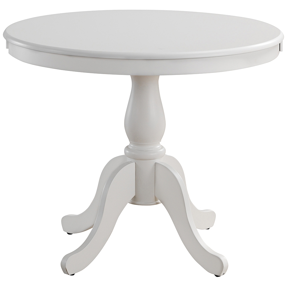 Bella 36" Wide Pure White Round Wood Pedestal Dining Table - Style # 87R71 - Image 0