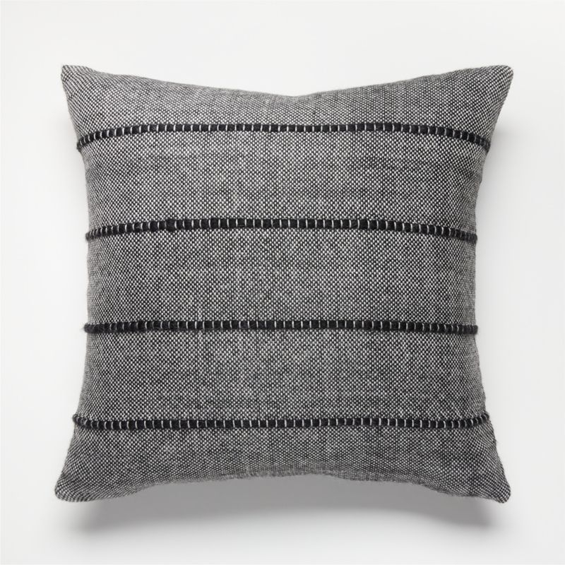 Robi Black Alpaca Throw Pillow with Feather-Down Insert 18" - Image 0