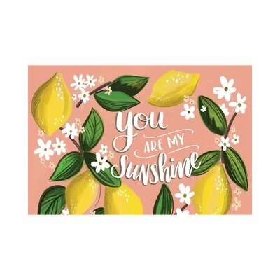 You Are My Sunshine Peach Lemons by Lily & Val - Gallery-Wrapped Canvas Giclée - Image 0