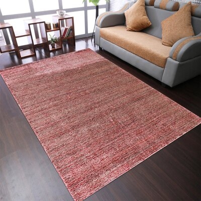 Hand Knotted Wool Orange/White Area Rug - Image 0