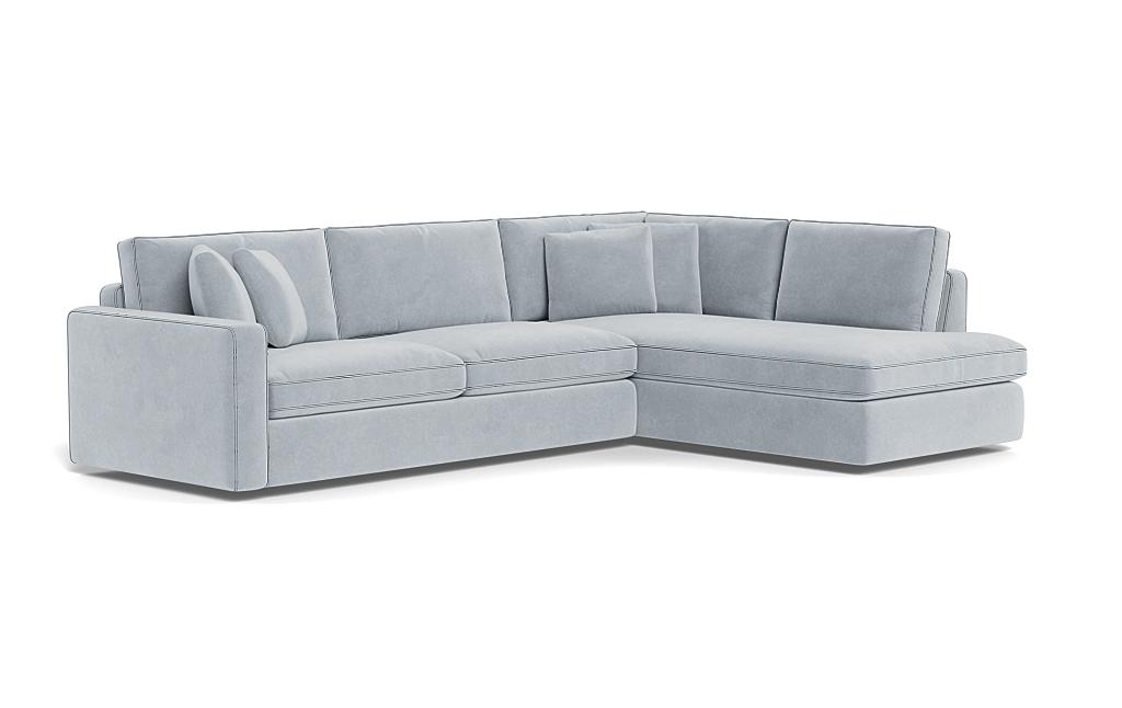 James 3-Seat Right Bumper Sectional with Contrast Piping - Image 1