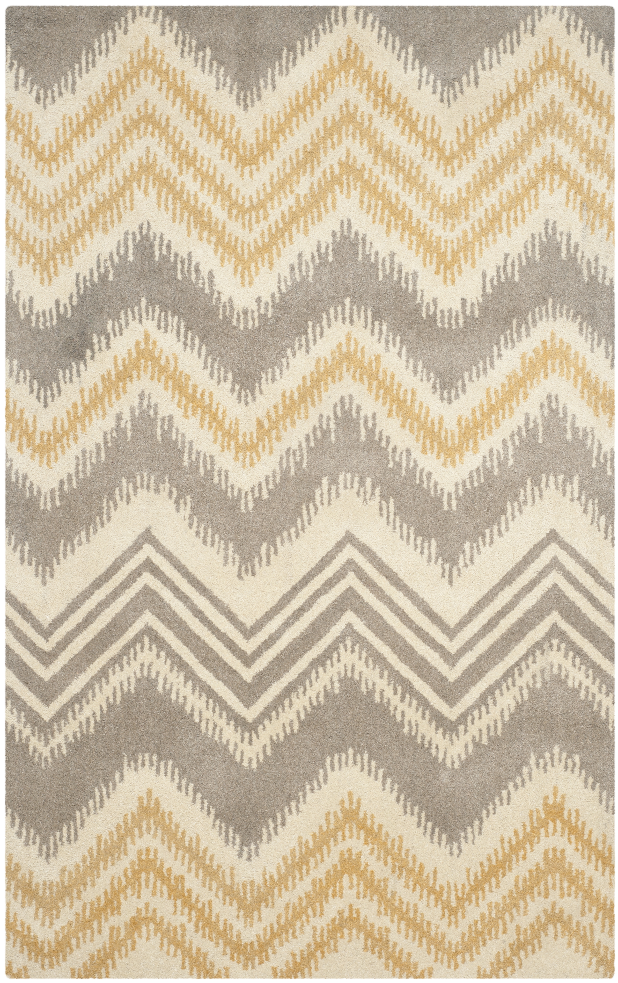 Arlo Home Hand Tufted Area Rug, CPR445B, Grey/Gold,  5' X 8' - Image 0