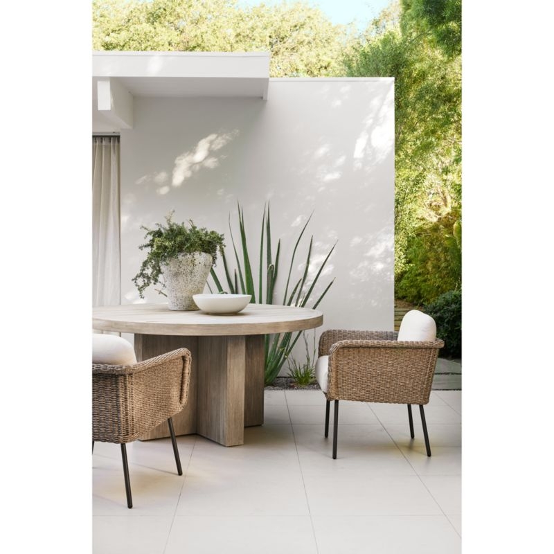 Grotta Wicker Outdoor Dining Arm Chair - Image 1