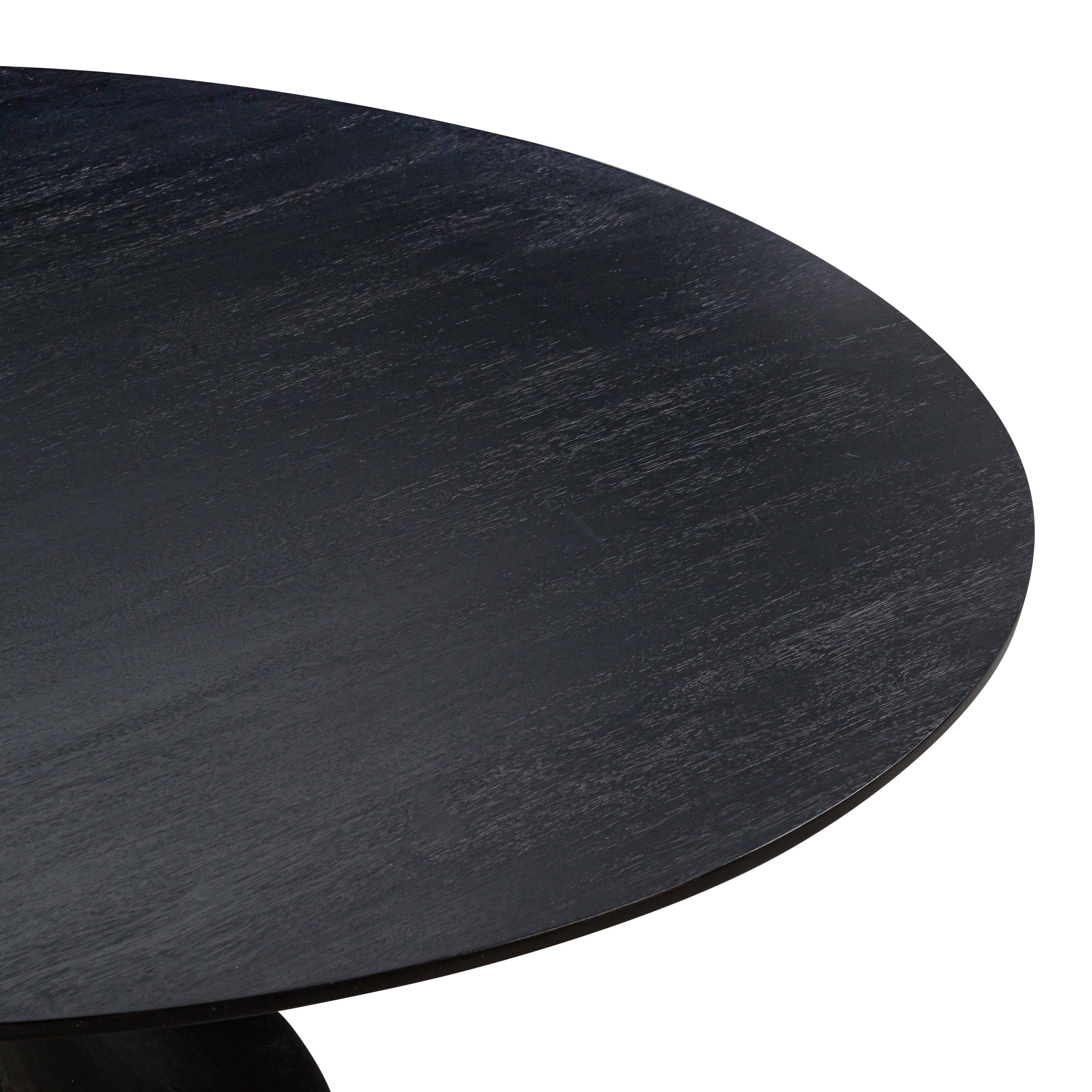 Gevra Black Acacia & Faux Plaster Dining Table - Image 4