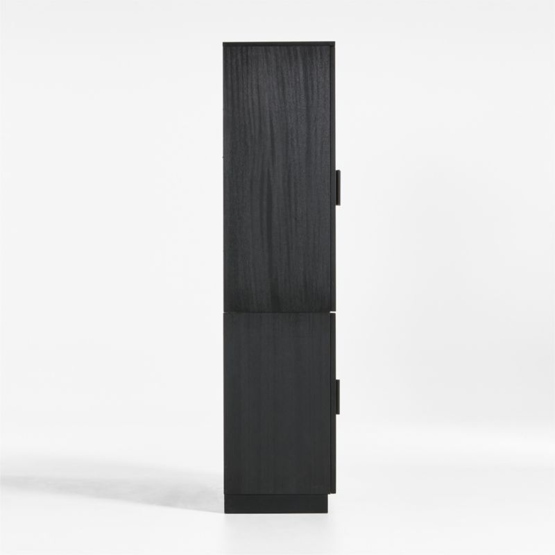 Calypso 36" Black Wood Storage Cabinet with Glass Doors - Image 4