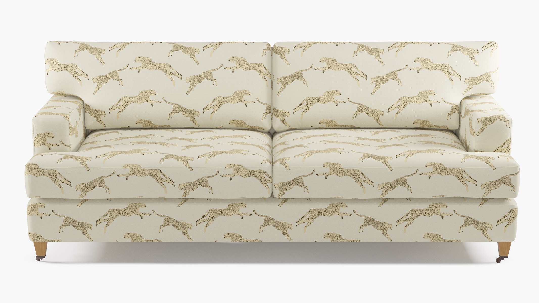 Classic Sofa, Desert Cheetah, Natural with Antique Brass Caster - Image 0