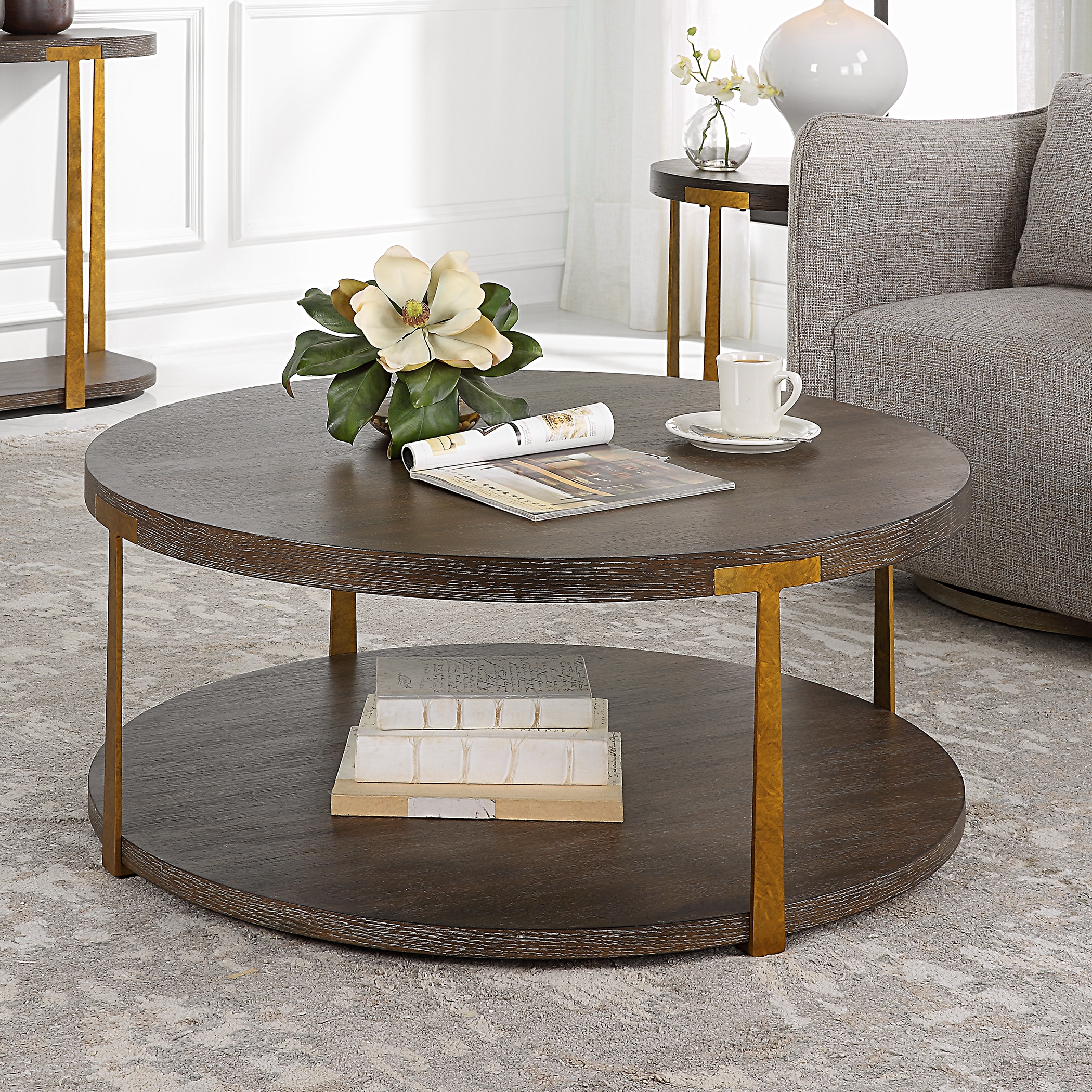 Palisade Round Wood Coffee Table - Image 3