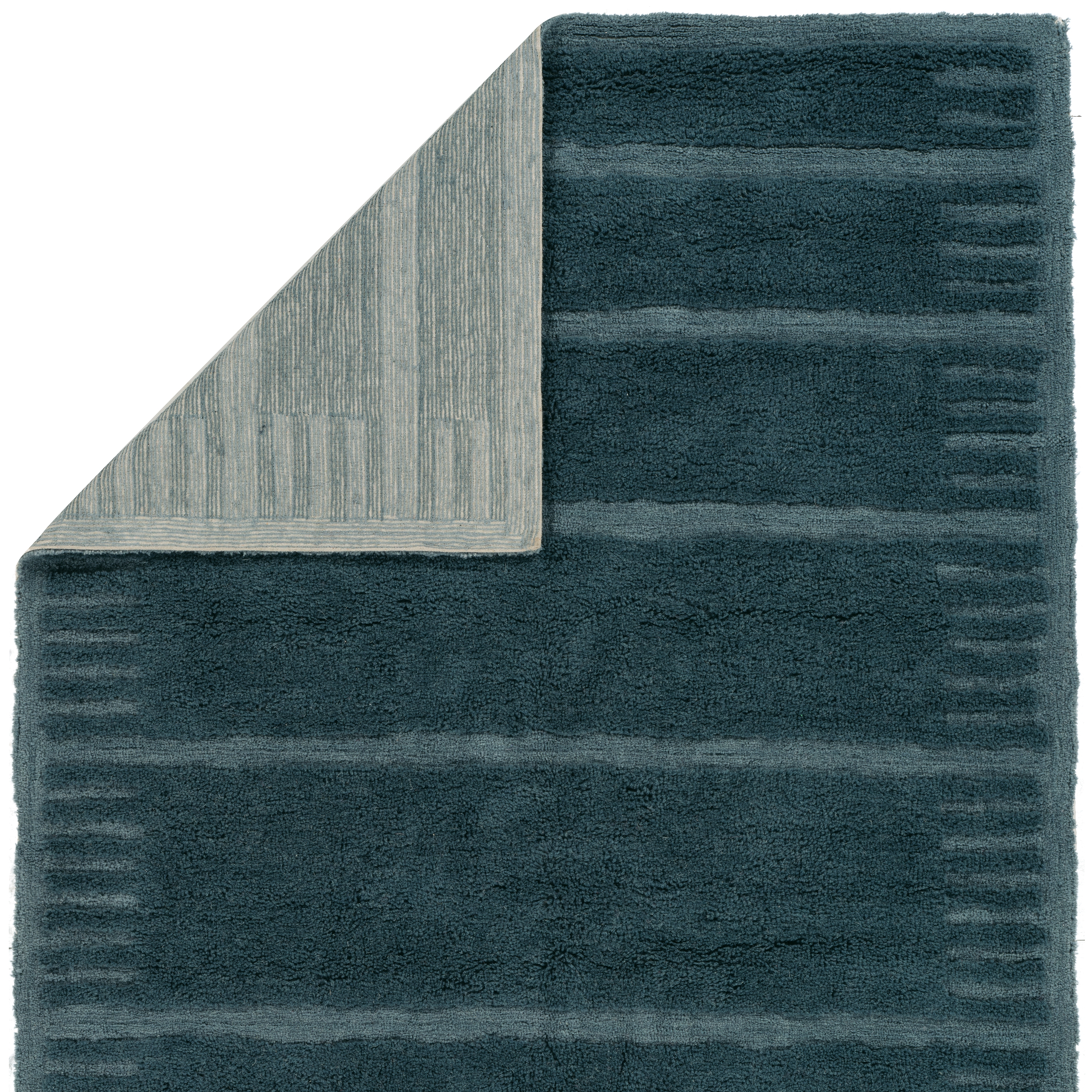Evren AIB06 Handmade Geometric Blue Area Rug (8'6"x11'6") - Image 2