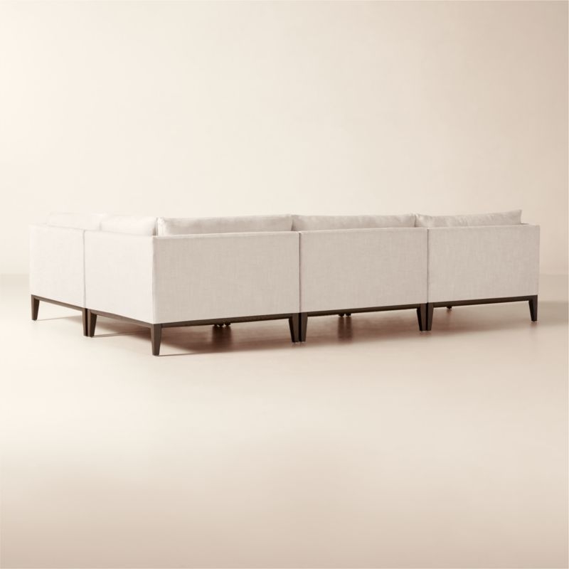Mona 4-Piece L-Shaped Off-White Performance Linen Sectional Sofa - Image 2