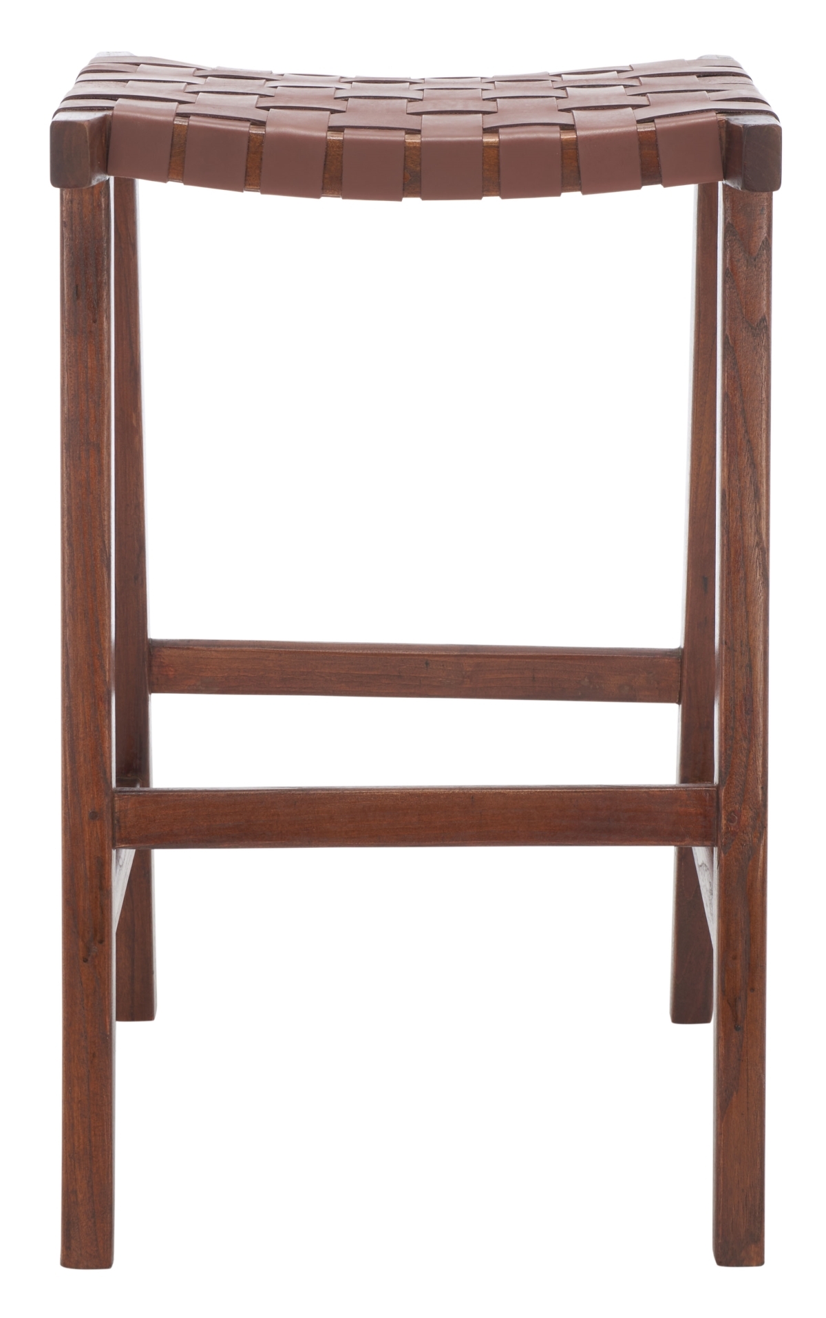 Abreu Rectangle Barstool - Cognac / Walnut - Safavieh - Image 0