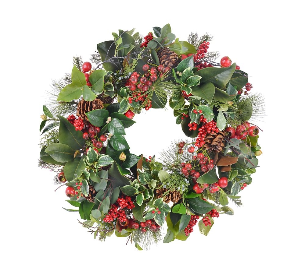 Faux Holiday Deluxe Wreath, 26" - Image 0