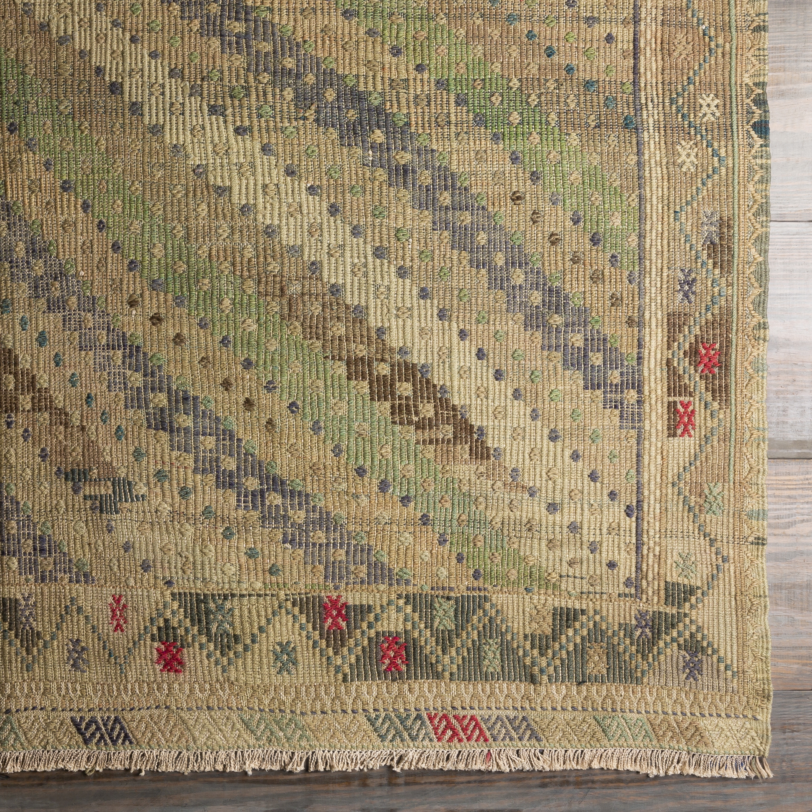 Antique One of a Kind Brown Indoor 6'4" x 10'6" Handmade Rug - Image 2