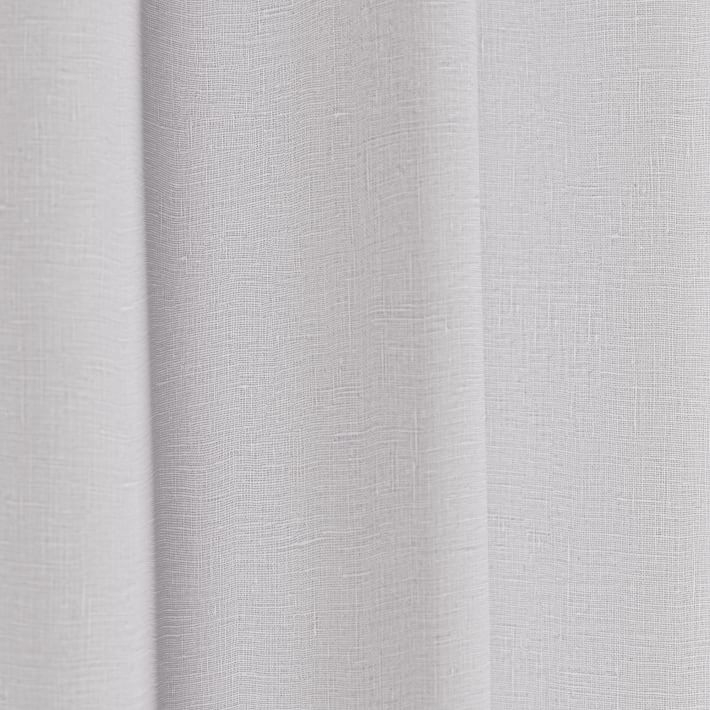 Sheer European Flax Linen Curtain, Stone Gray, 48"x108" - Image 1