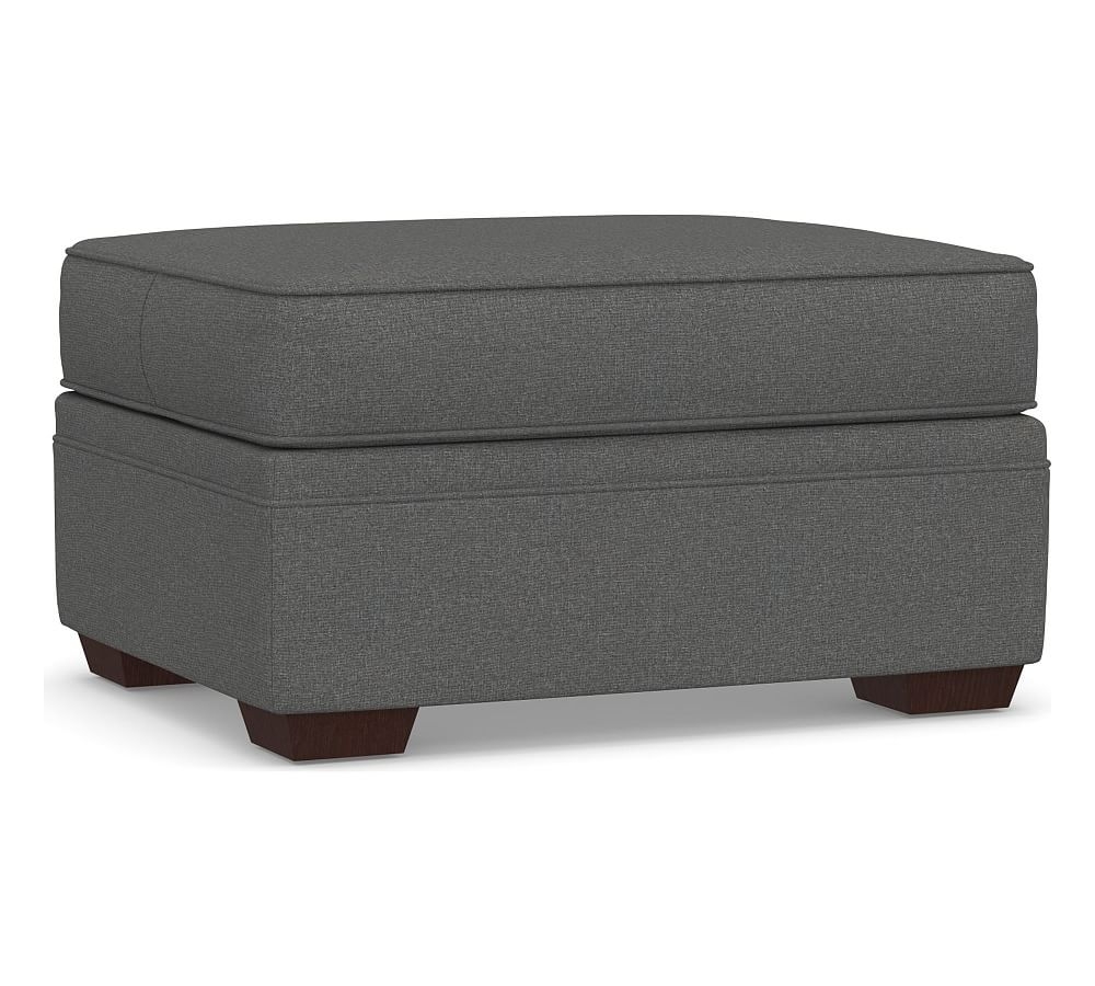 Pearce Square Arm Upholstered Storage Ottoman, Polyester Wrapped Cushions, Park Weave Charcoal - Image 0